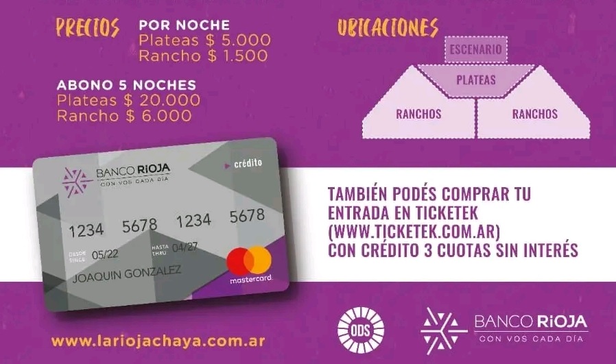 Ya podés comprar las entradas para la Chaya en tres cuotas sin interés por débito en cuenta y con tarjeta de crédito