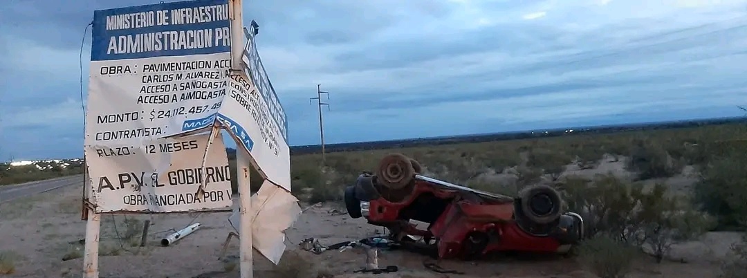 ARAUCO: TRES HOMBRES RESULTAN ILESOS LUEGO DE PROTAGONIZAR UN VUELCO