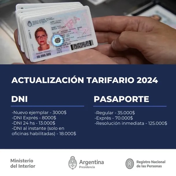 Sacar DNI y pasaporte es más caro desde este lunes: cuánto sale ahora