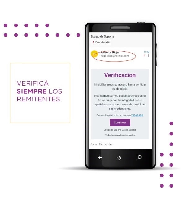 BANCO RIOJA: CUIDADO ¡EVITÁ ESTAFAS POR E-MAIL!