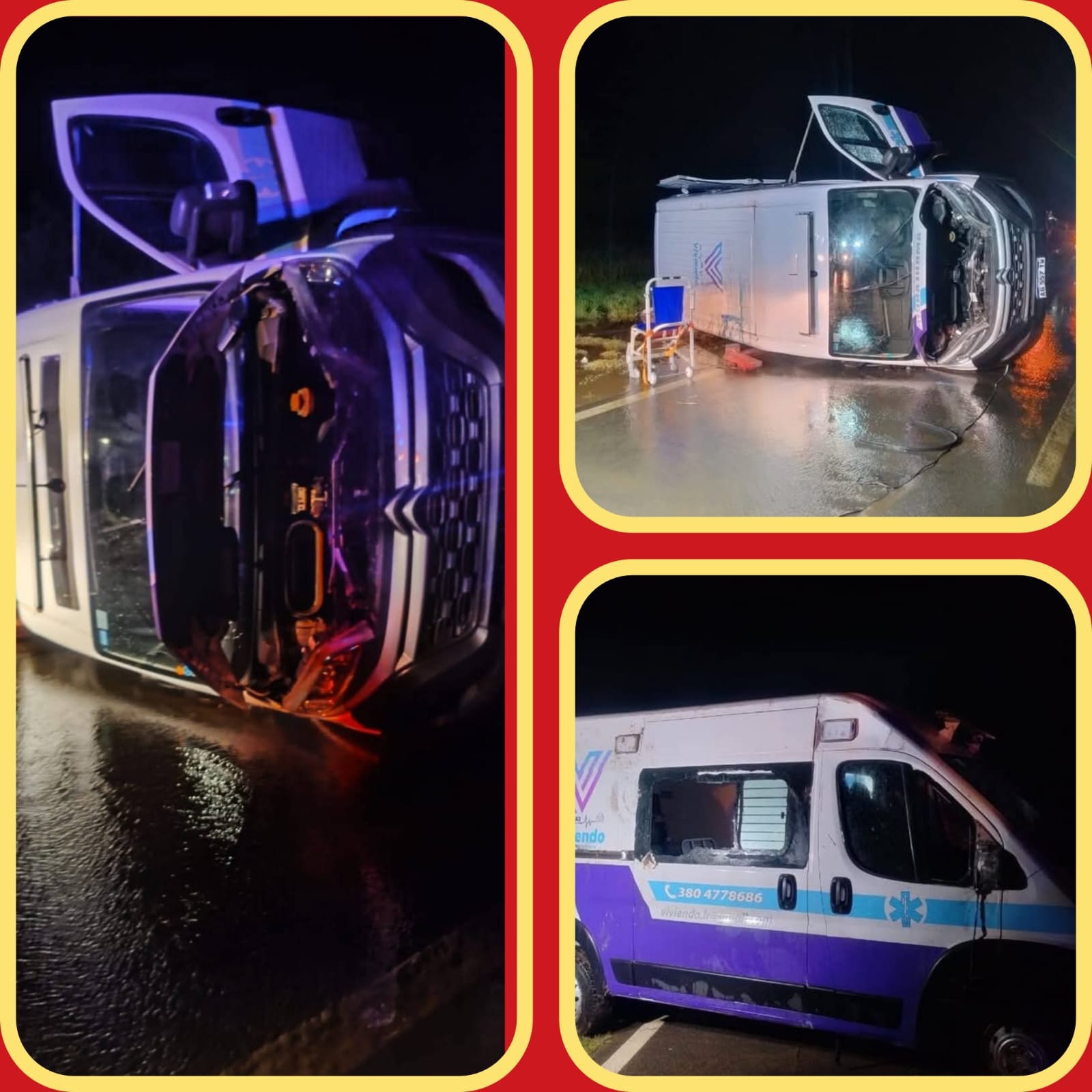 🚑VUELCO DE UNA AMBULANCIA DEL SERVICIO VITAL CON 5 ACOMPAÑANTE‼️⚠️