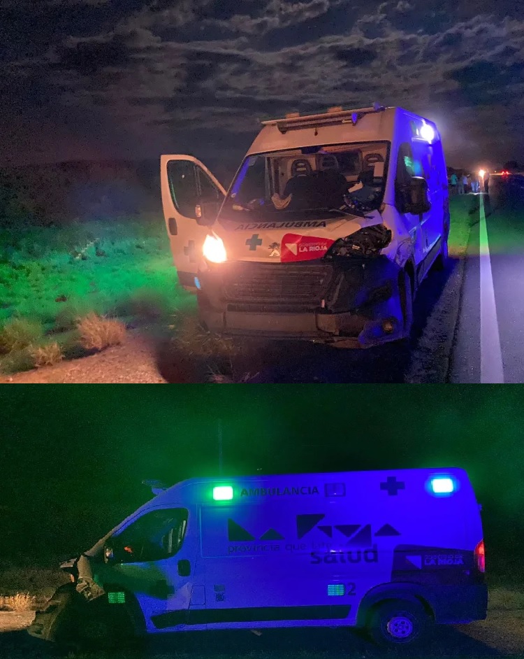 CHEPES: Una ambulancia chocó contra una vaca 