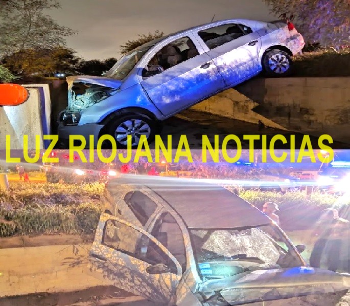 Un automóvil fue a dar en un río en barrio Saviore