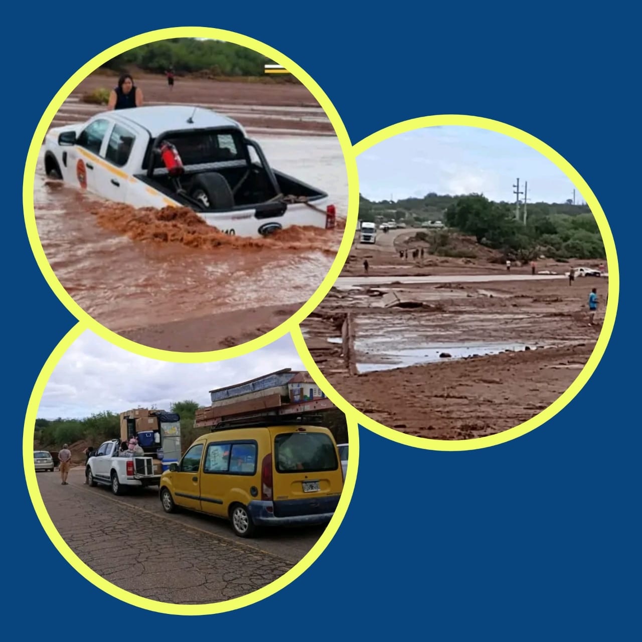 Creció el río Paganzo y cortó el paso en Ruta Nacional 150