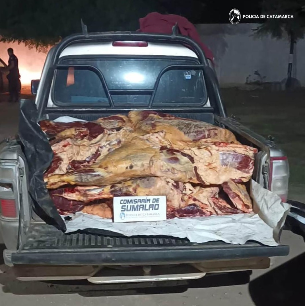 CATAMARCA: Aprehenden a un hombre, secuestran una camioneta y carne vacuna