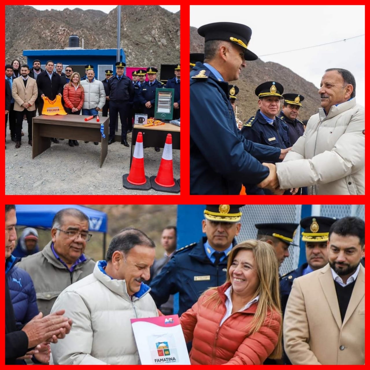 FAMATINA: El Gobernador Ricardo Quintela inauguró las refacciones en la posta policial y la iluminación del cruce de la ruta 40 y el Río Capayán