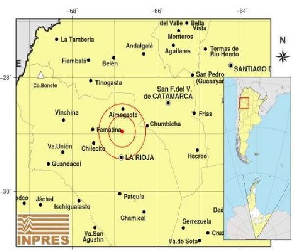 Sismo con epicentro en La Rioja se sintió en Catamarca