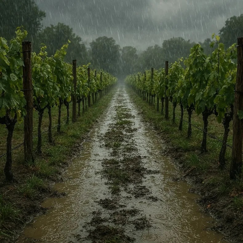 ALERTA AGROCLIMATICA: Las fuertes lluvias del fin de semana superaron la media mensual y crean riesgo de peronóspora